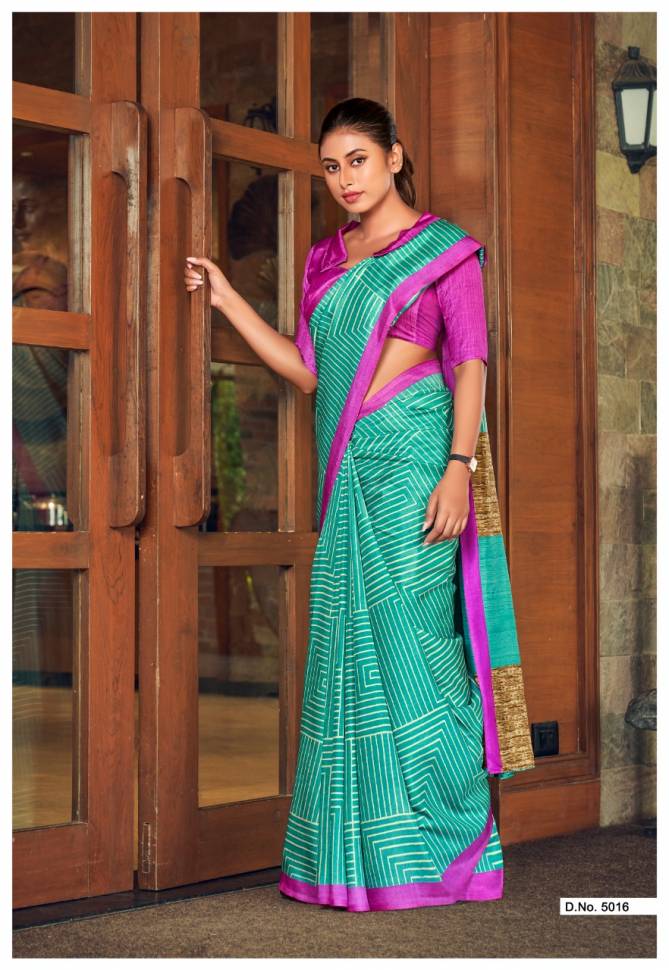 Malgudi Silk Uniform Printed Designer Wholesale Sarees For Bussiness